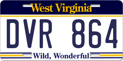 WV license plate DVR864
