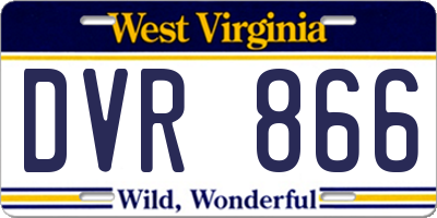 WV license plate DVR866
