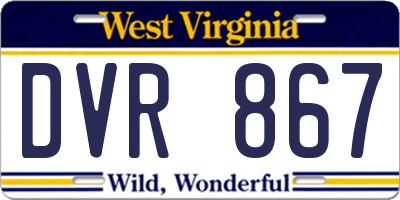 WV license plate DVR867