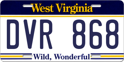 WV license plate DVR868