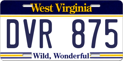 WV license plate DVR875