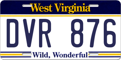 WV license plate DVR876