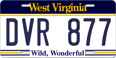 WV license plate DVR877