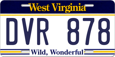 WV license plate DVR878