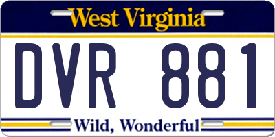 WV license plate DVR881