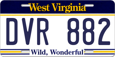 WV license plate DVR882