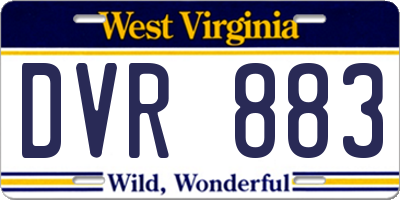 WV license plate DVR883