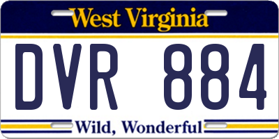 WV license plate DVR884
