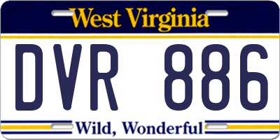 WV license plate DVR886