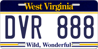 WV license plate DVR888