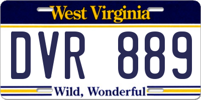 WV license plate DVR889