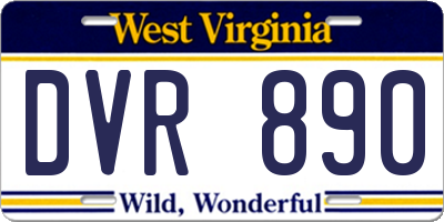 WV license plate DVR890
