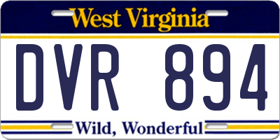WV license plate DVR894