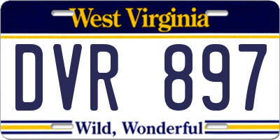 WV license plate DVR897