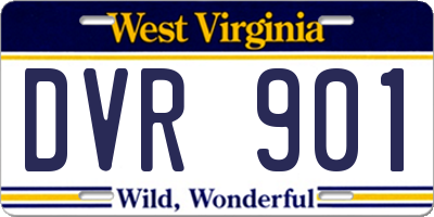 WV license plate DVR901