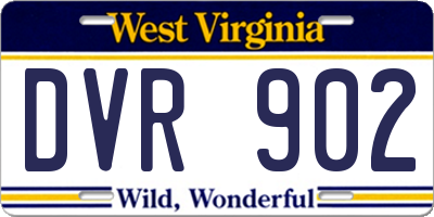 WV license plate DVR902