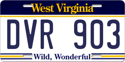 WV license plate DVR903