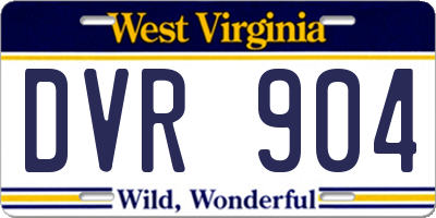 WV license plate DVR904
