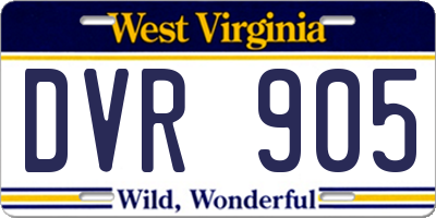 WV license plate DVR905
