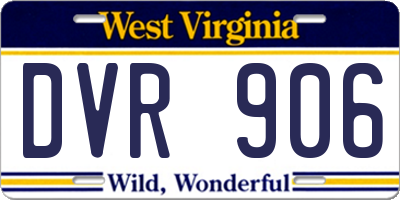 WV license plate DVR906