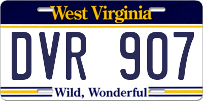 WV license plate DVR907
