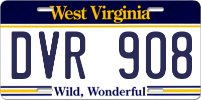WV license plate DVR908