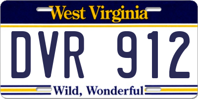 WV license plate DVR912