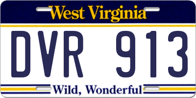 WV license plate DVR913