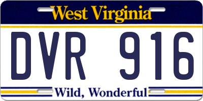 WV license plate DVR916