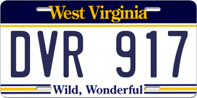 WV license plate DVR917