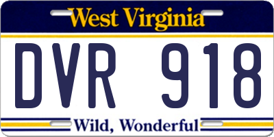 WV license plate DVR918