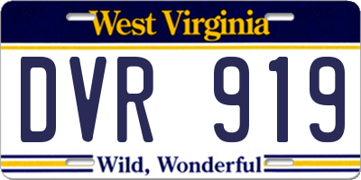 WV license plate DVR919