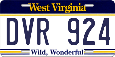 WV license plate DVR924