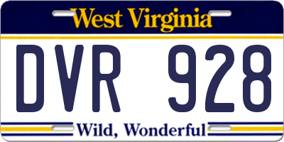 WV license plate DVR928