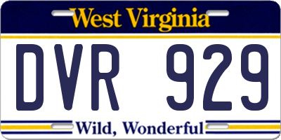 WV license plate DVR929