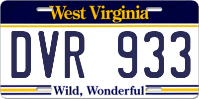 WV license plate DVR933