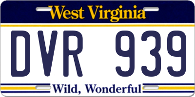 WV license plate DVR939