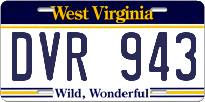 WV license plate DVR943