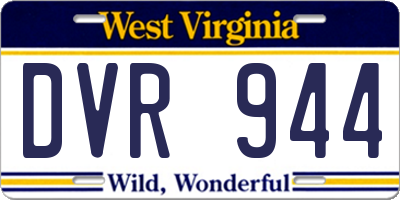 WV license plate DVR944
