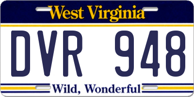 WV license plate DVR948