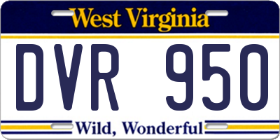 WV license plate DVR950