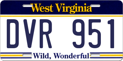 WV license plate DVR951