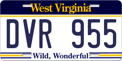 WV license plate DVR955