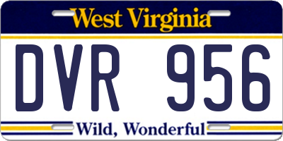 WV license plate DVR956