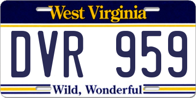 WV license plate DVR959