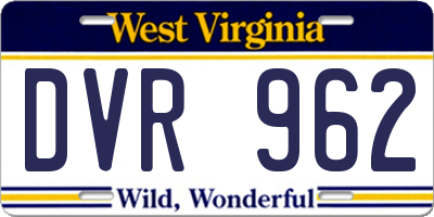 WV license plate DVR962
