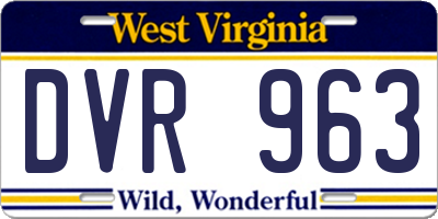 WV license plate DVR963