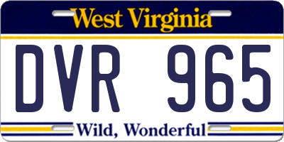 WV license plate DVR965