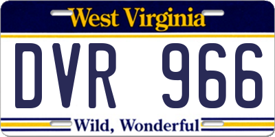 WV license plate DVR966