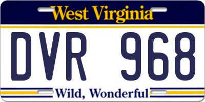 WV license plate DVR968